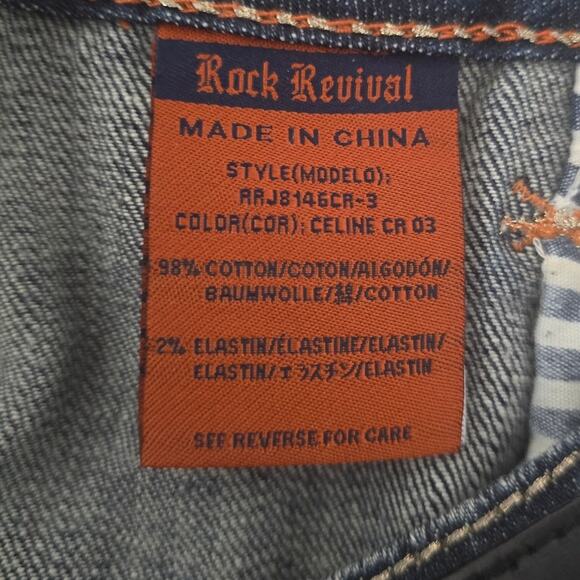 Rock Revival Celine Cropped Bermuda Gold Threading Distressed Women's Shorts 31 - Picture 9 of 9